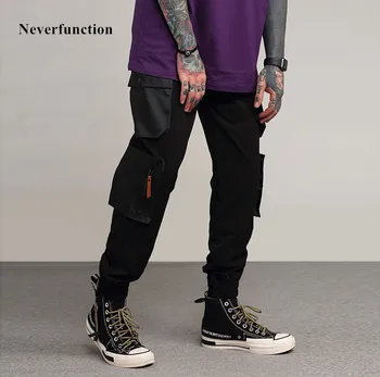 

Neverfunction Men Slim Fashion New High Street Drawstring Cotton Casual Pants Multi-pocket Men Full Length Sweatpants Streetwear