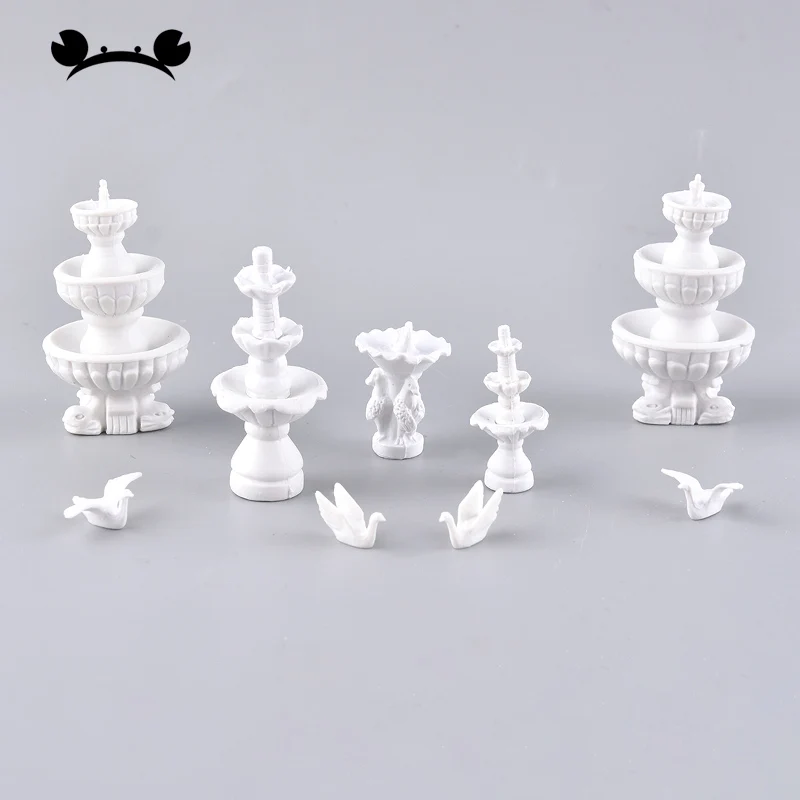 

9pcs/set 1:87 HO scale Statue sculpture Fountain Model Architecture model building kit mini garden decoration