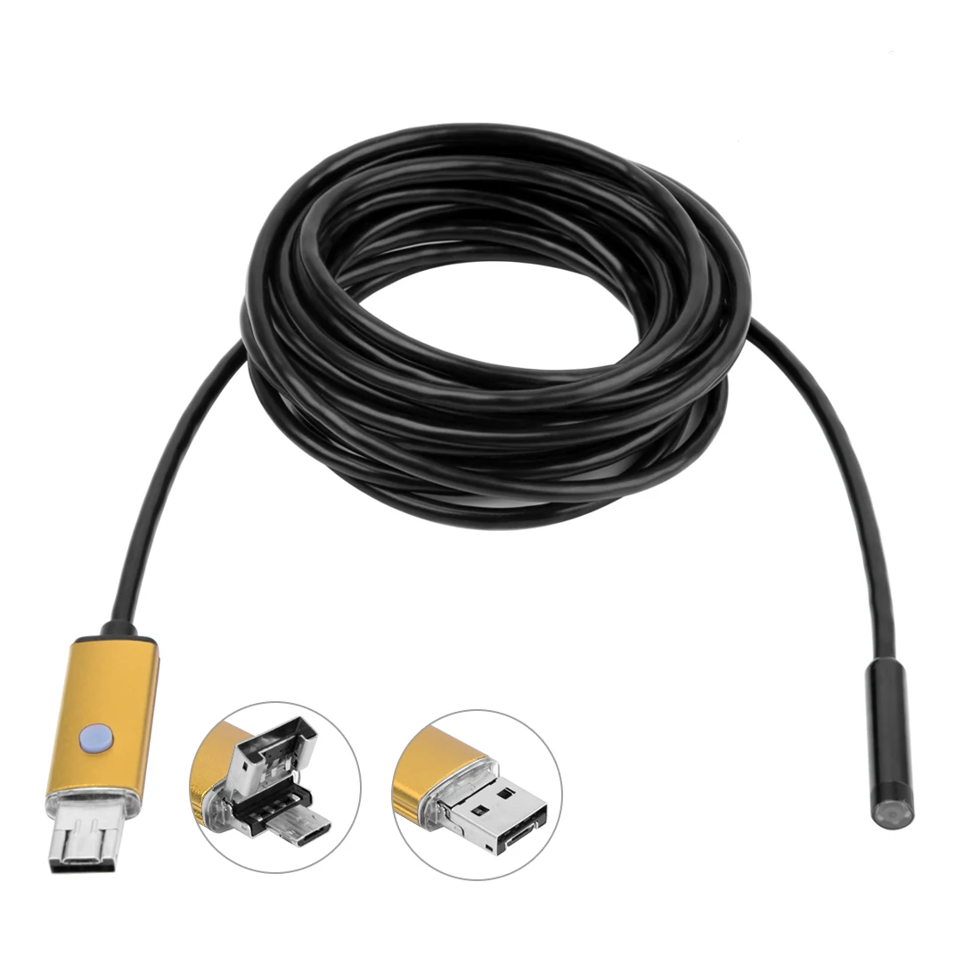 Antscope Android эндоскоп камера 5 мм объектив Золотая змея труба осмотр Otg бороскоп м USB