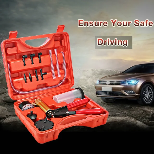 2 in 1 Auto Car Brake Fluid Bleeder Adapter Oil Change Hand Held Vacuum