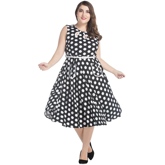7xl women retro rockabilly dress plus size audrey hepburn polka dot rockabilly dress plus size