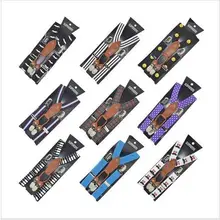 Дети для маленьких мальчиков& Девочка 4 зажимы Подвески Детские подтяжки эластичные однотонные Цвет lepoards Зебра хлеб узоры