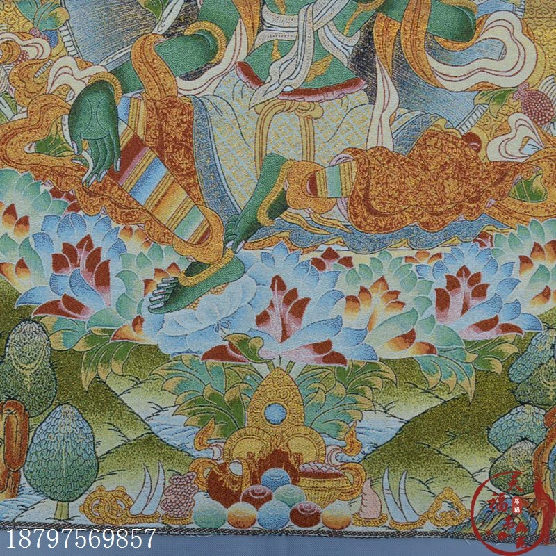 Рождество Thangka Zangka парча шелковая Живопись Вышивка тибетский Будда Зеленая Тара