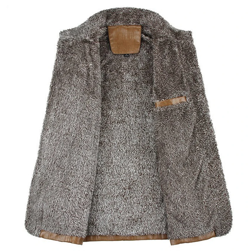 Mountainskin 4XL зимние повседневные Куртки из искусственной кожи мужские теплые пальто