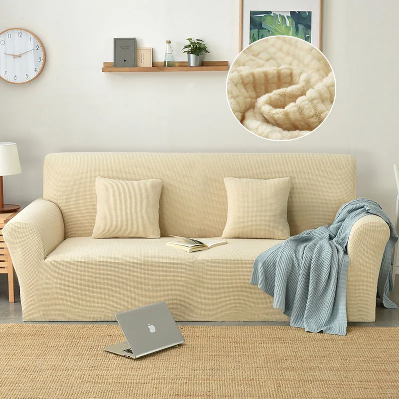 Из Полар-флиса для диванов для Гостиная однотонный диван крышка Эластичный чехол Чехол для дивана cubre диван кресло, мебель крышка - Цвет: Color2