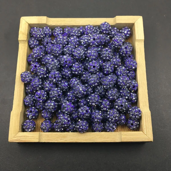 100 шт 10 мм микро кристаллические вымощенные Бусы из горного хрусталя шарик для DIY шнур кожаный - Цвет: violet