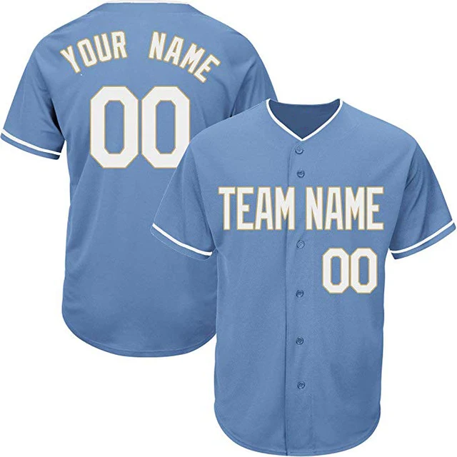 Light Blue Custom Baseball Jersey for Men Women Youth Practice