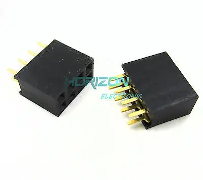 

10PCS 2x4 Pin 8P 2.54mm Double Row Female Straight Header Pitch Socket Pin