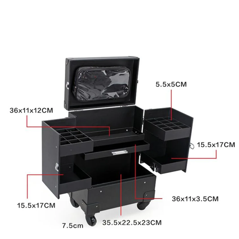 

TRAVEL TALE women beauty suitcase Professional Cosmetic Makeup bag for female