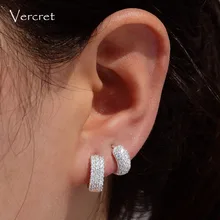Vecret Sterling Silver Small CZ Hoop Earring Cartilage Hoop Earrings For Girls Party Gift 8mm Vecret Sterling Silver Small CZ Hoop Earring Cartilage Hoop Earrings For Girls Party Gift 8mm