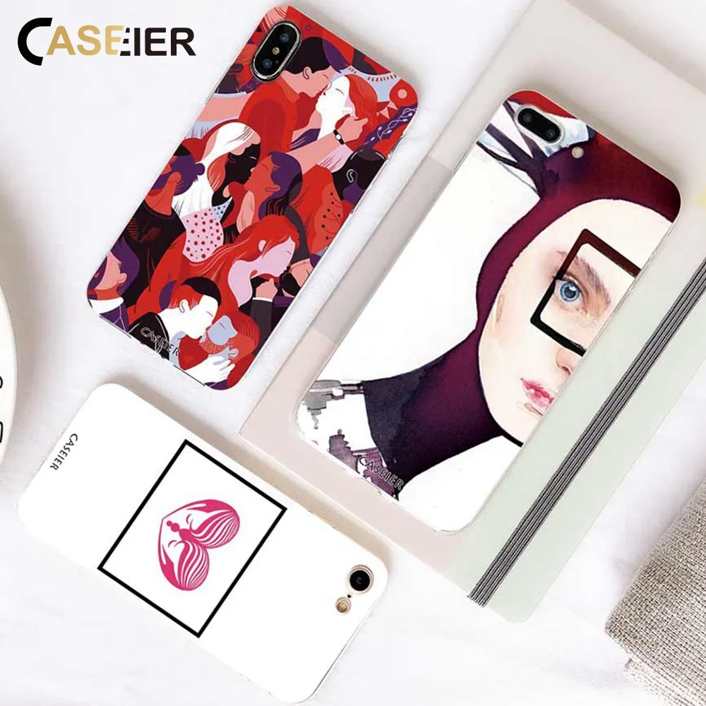 

CASEIER Phone Cases For iPhone 6 6S 7 8 Plus X XS Max XR Abstract Case For iPhone XS Max XR X 5S Fashion Soft Cover Accessories