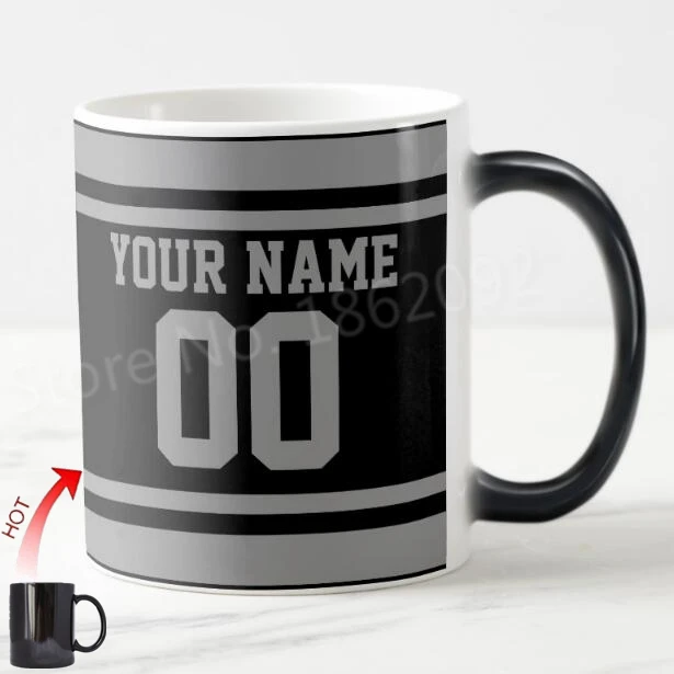 Novelty Personalised Football Jersey Magic Mug Funny Custom Name Number