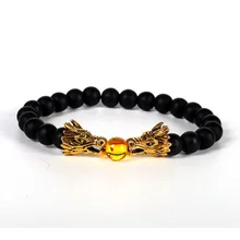 Браслеты-талисманы из бус& Браслеты 8 мм бусины из натурального камня браслет для мужчин bileklik мужские ювелирные изделия дракон pulseras
