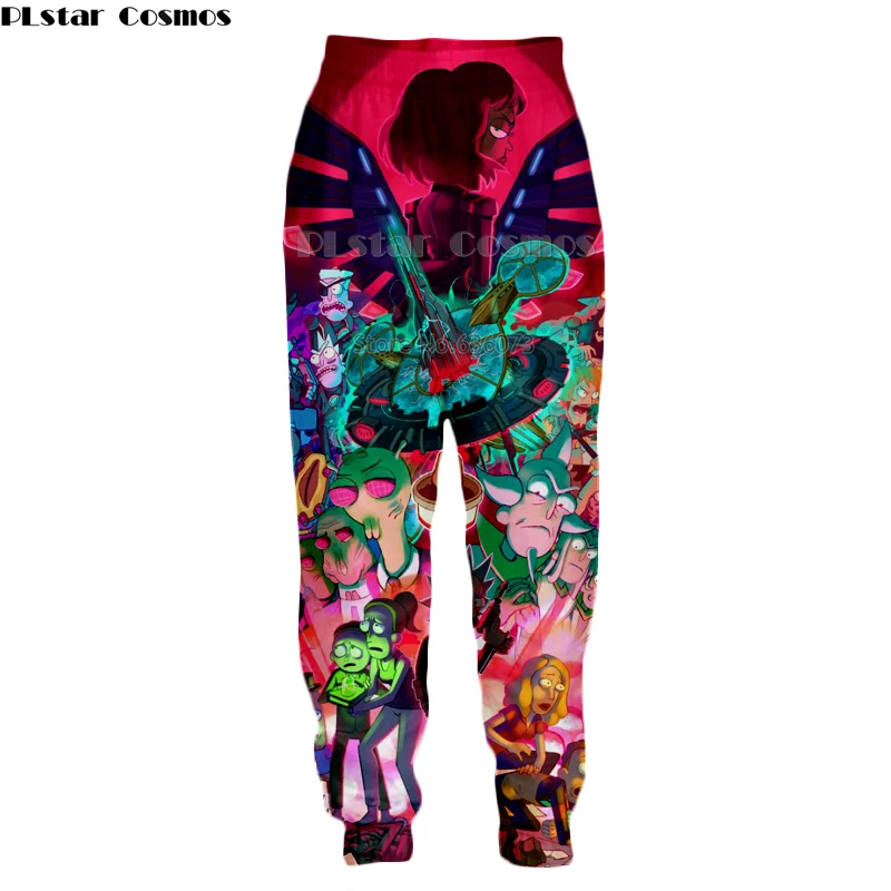 PLstar Cosmos 2019 New Fashion trousers Mens Womens casual Pants Cartoon rick and morty 3D Print joggers Pants Drop shipping 