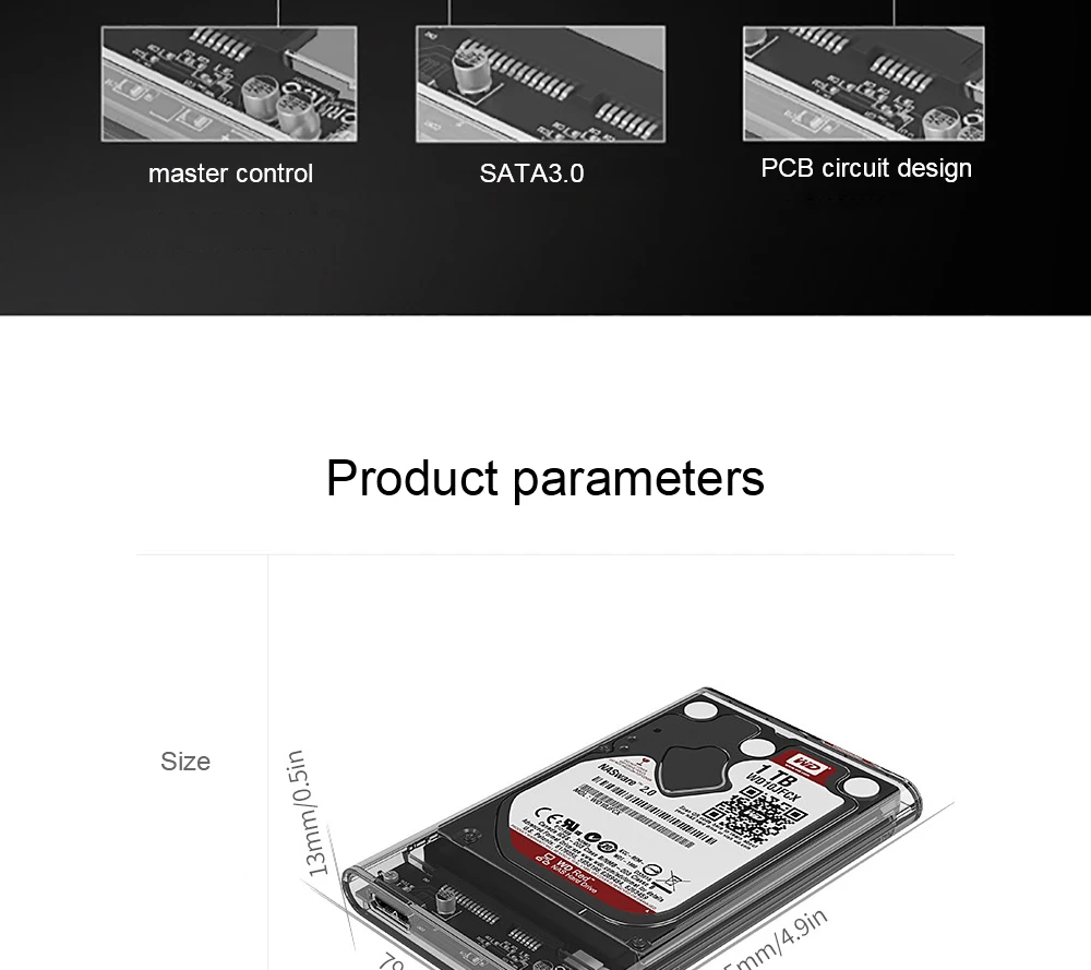 QGeeM HDD корпус 2,5 дюймов SATA на USB 3,0 SSD адаптер Коробка для жесткого диска для samsung Seagate SSD 1 ТБ 2 ТБ внешний HDD Чехол