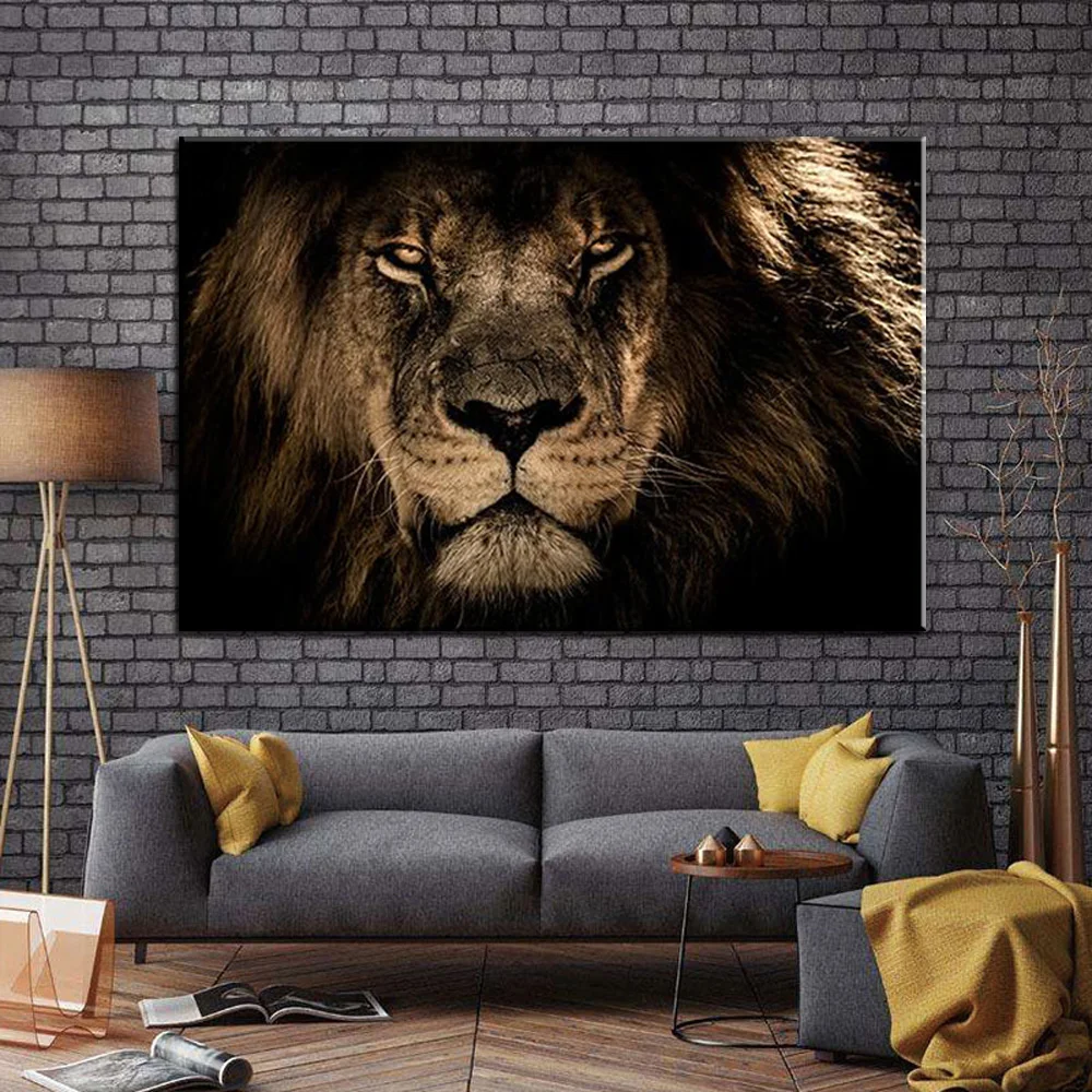

Black White Lion Elephant Leopards Horse Wall Art Canvas Painting Nordic Posters And Prints Wall Pictures For Living Room Decor