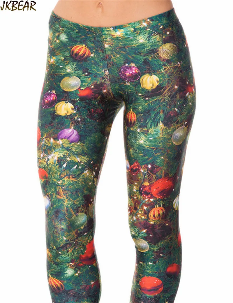 Lovely Women Ugly Christmas Leggings with X mas Tree