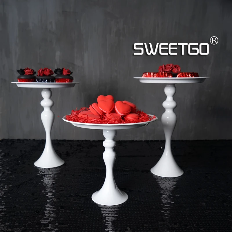 

White cake stand high feet metal iron 8 inch cake tool for cake decoration for wedding party bakeware dinner &bar