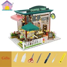 DIY Кукольный дом деревянный песочный стол детские игрушки дом модель Флэш музыка Кукольный дом мебель для дома Декор Рождественский подарок C006