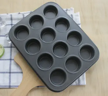 

Free home use 12 hole cake mold 12 ovenware bake ware 12 hole baking tray griddle plate 5cm bake ware oven-tray