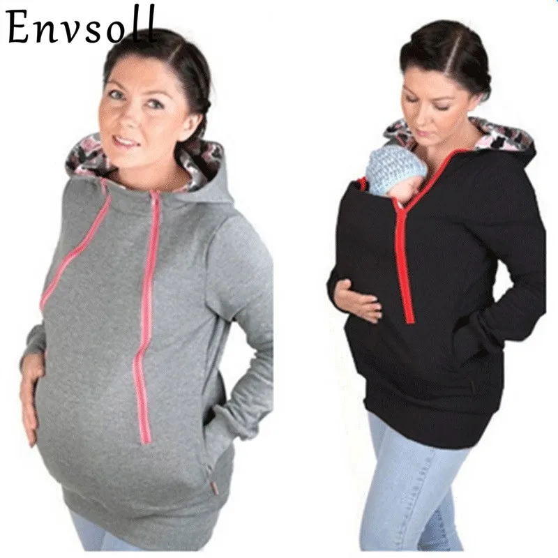 Envsoll Parenting Baby Carrier Hooded Sweatshirt Autumn Winter Mother Kangaroo Hoodie Women Pullovers Clothes For Pregnant Women Envsoll Parenting Baby Carrier Hooded Sweatshirt Autumn Winter Mother Kangaroo Hoodie Women Pullovers Clothes For Pregnant Women