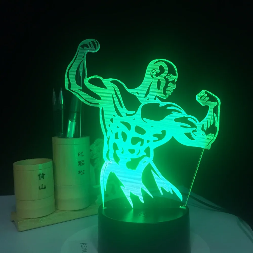 Body Building Cool Man Novelty 3D Night Lights LED Table Lamp Colorful