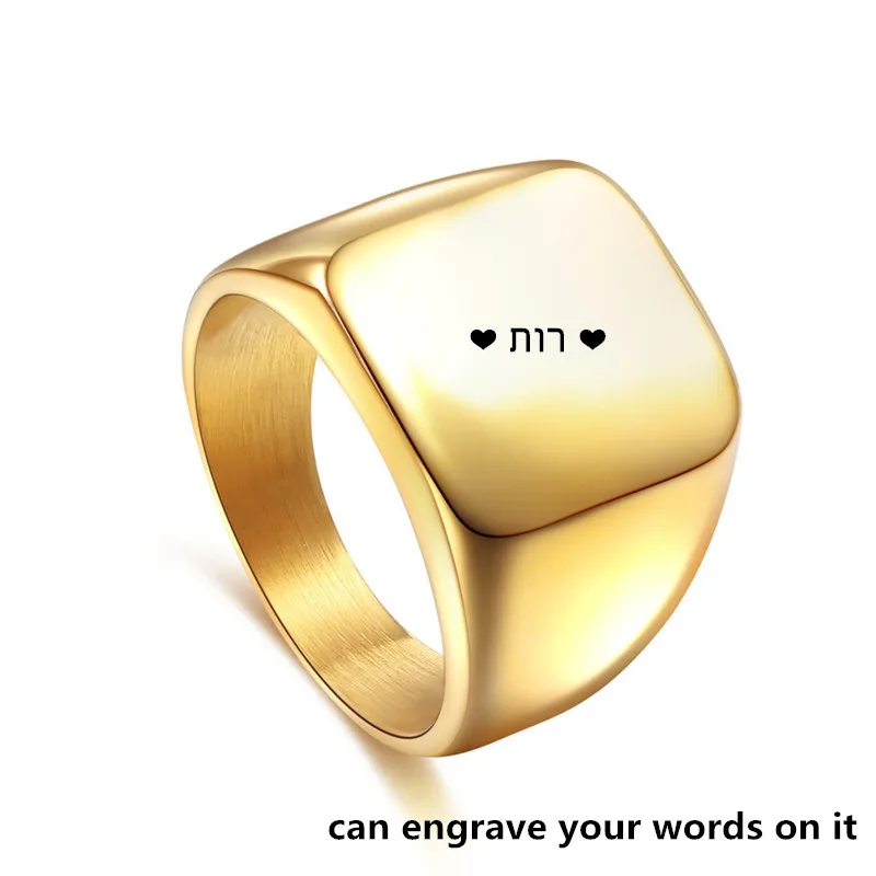 Monogram Personalizzata In Acciaio Inox Anelli Per Gli Uomini Nome Inciso Anelli Da Uomo In Grado Di Incidere Le Parole Su Di Esso Dropshipping Stainless Steel Ring Ring Forrings For Me Aliexpress
