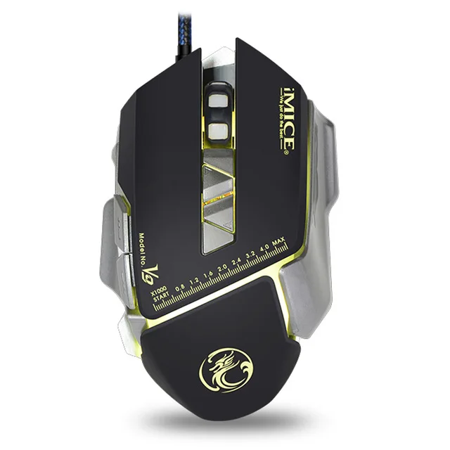 Мышь игровая мышь USB Проводная 7 кнопок 3200 dpi Цветной дышащий светодиодный для ПК