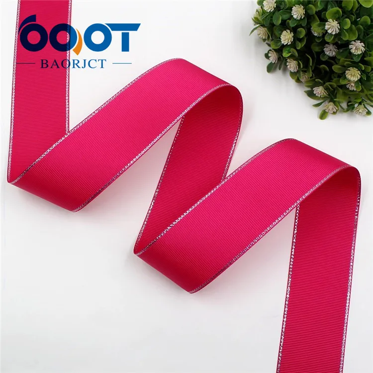 OOOT BAORJCT I-19316-595 38 мм 10 ярдов Серебряный двусторонний grosgrain ленты, DIY лук кепки аксессуары и украшения - Цвет: I-19316-599