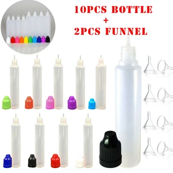

10pcs 30ml/60ml Empty LDPE Plastic Squeezable E Juice Liquid Dropper Bottle Eye Refillable Bottles Long Tip Cap Vape Container