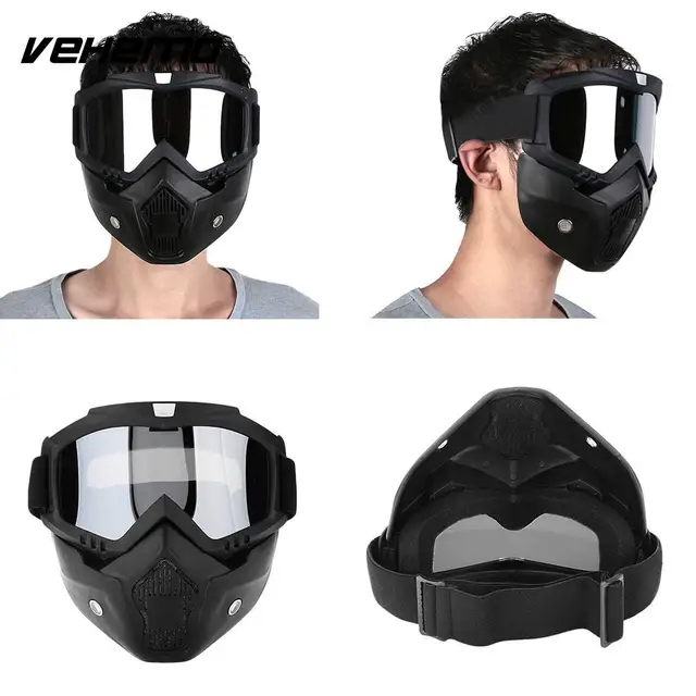 Detachable Modular Motorcycle Motorbike Helmet Mouth Filter Shield Face