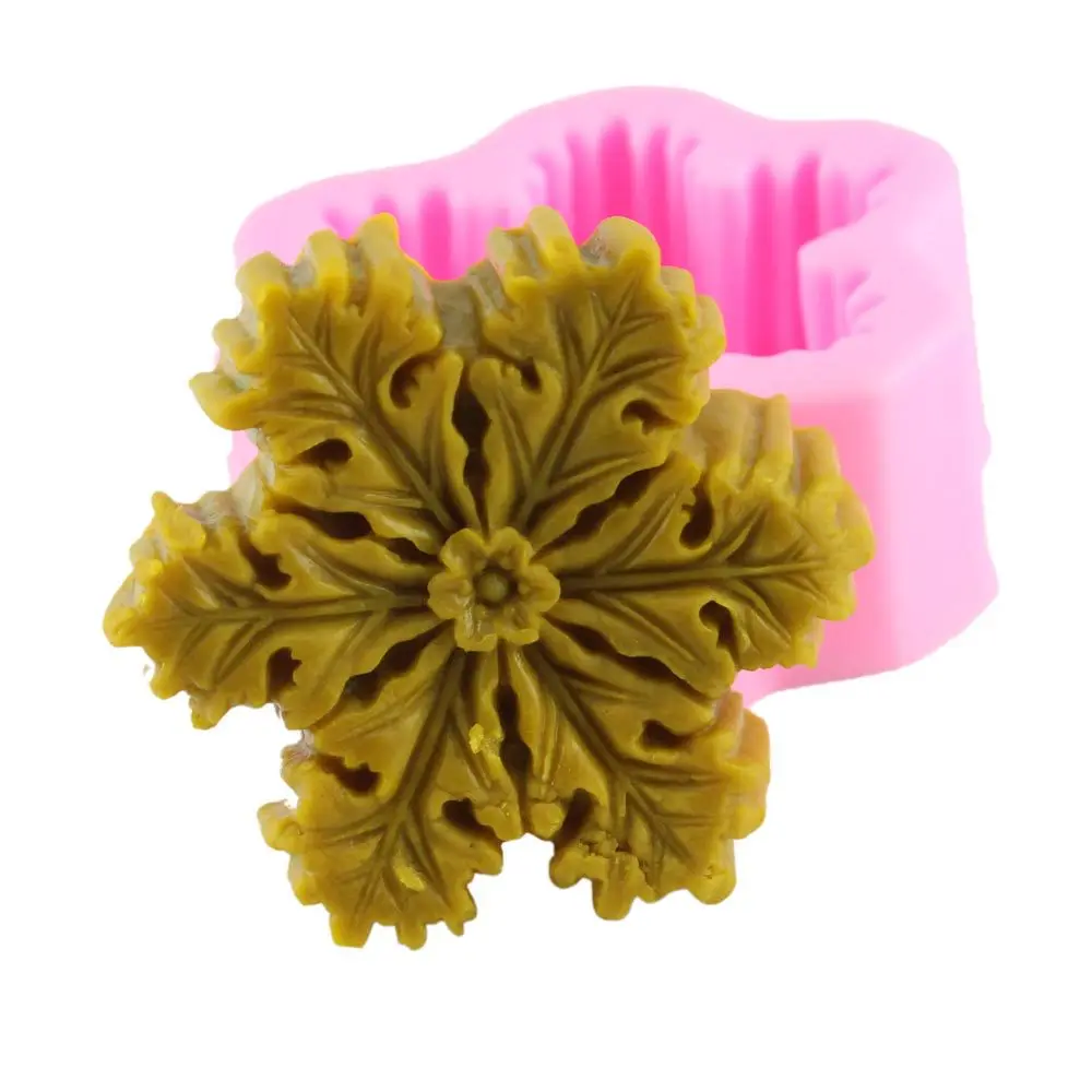 Handmade Snow Flake silicone flip die DIY baking tool soap mould cake decoration snowflake soap Silicone mold