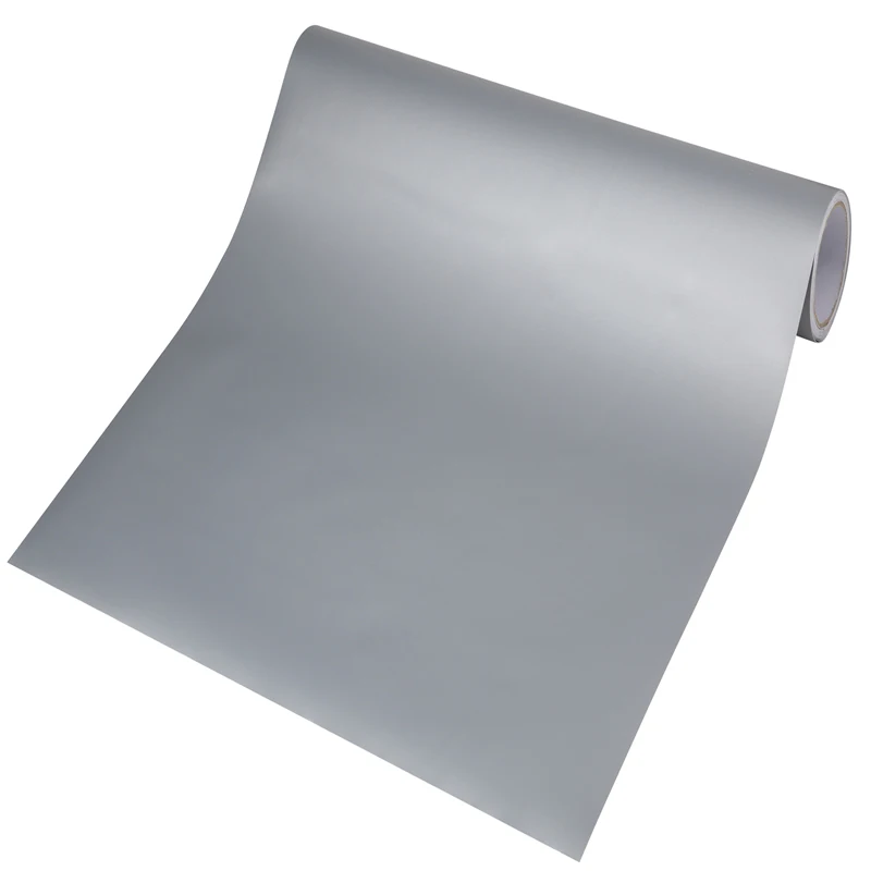 Silver Gray Fine Smooth Matte Vinyl Self adhesive Wallpaper Waterproof