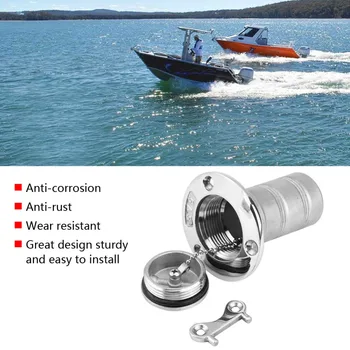 

316 Grade Stainless Steel Boat Marine Stainless Steel Fuel Gas Oil Tank Deck Fill Filler Port Key