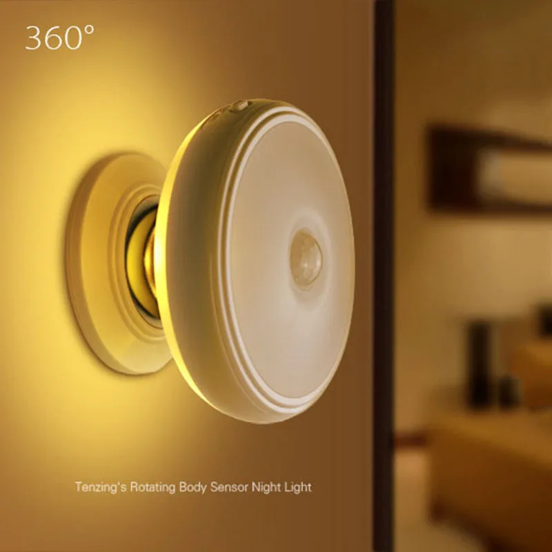 

Motion Sensor light 360 Degree Rotating Rechargeable LED Night Light Security Wall lamp for Home Bedroom Stair Kitchen