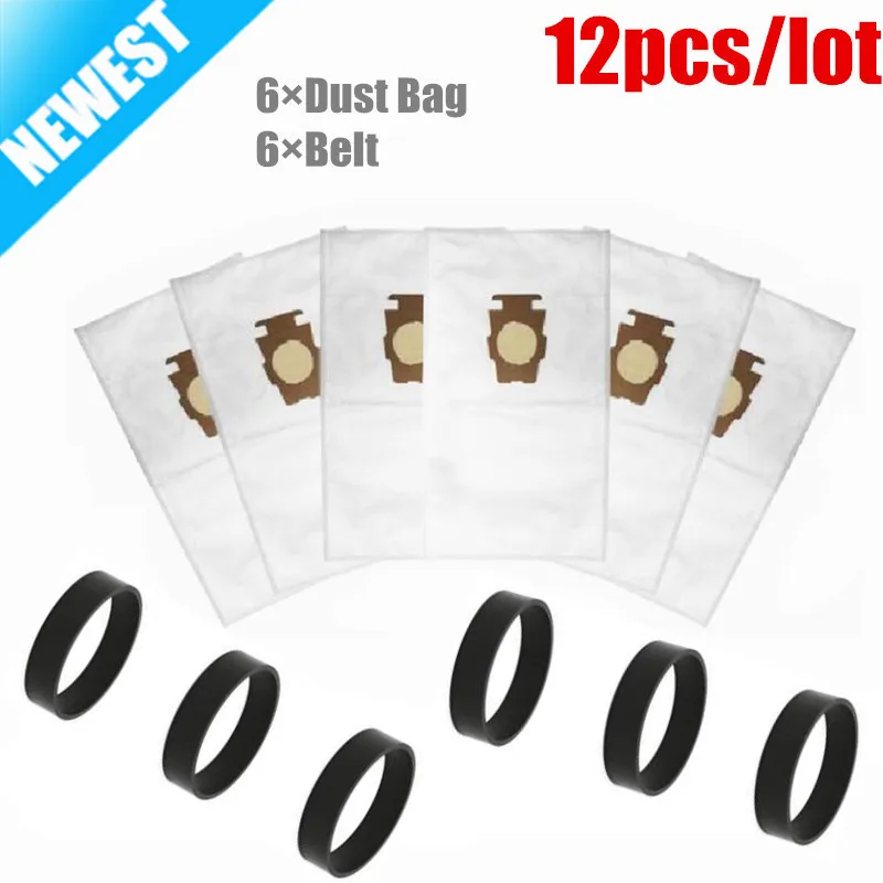 6pcs F Style Sentria Universal Vacuum Bags+ 6 Belts for KIRBY Micron Magic Hepa White Cloth Models Part #20481 204811 | Бытовая техника