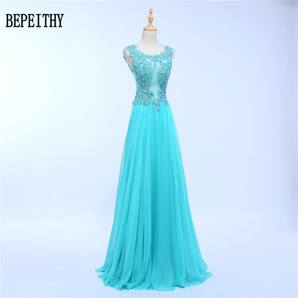 BEPEITHY vestido de festa Элегантное длинное вечернее платье из тюля с глубоким вырезом сзади и блестками аппликация вечернее платье Robe De Soiree