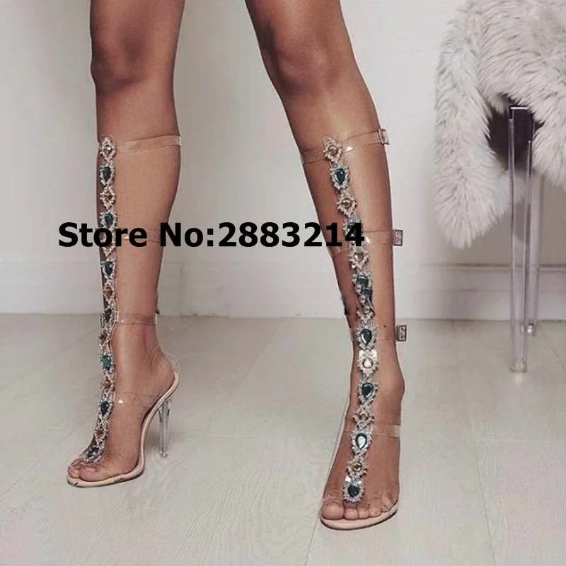 PVC Transparent Women Sandal Boots 