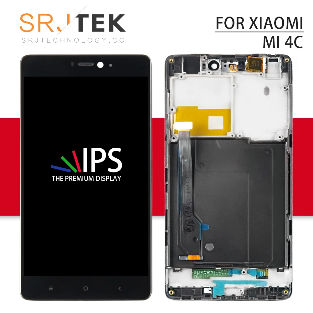 

Srjtek For Xiaomi MI 4C LCD Matrix Touch Screen Digitizer Full Assembly With Frame 1920x1080 5'' For Xiaomi Mi4C Display 4C M4C