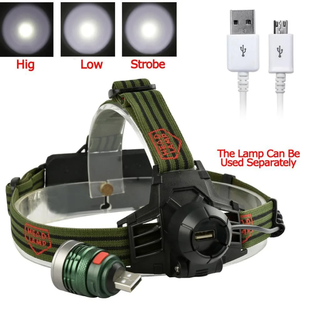 Headlamp LED Q5 light Adjustable Focus Outdoor Camping Fishing Hunting