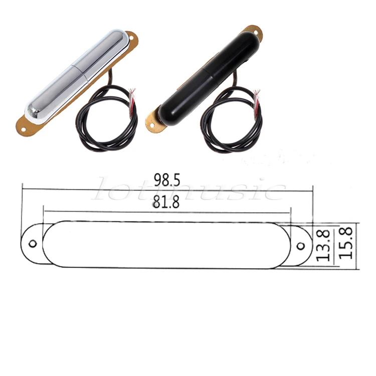 2 шт хром и черный в винтажном стиле с помадой трубка Пикап для электрогитары