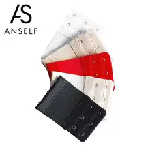 Anself, 5 шт., 2 ряда, 3 крючка, бюстгальтеры, набор, Женская застежка, ремень, женское удлинение для бретель бюстгальтера, 5 цветов, черный, белый, телесный, бежевый, белый