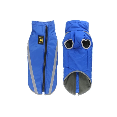 Куртка для собак больших пород комбинезоны для собак водонепроницаемый светоотражающий теплый зимний флисовый жилет одежда для средних и больших собак Лабрадор 25 - Цвет: Blue