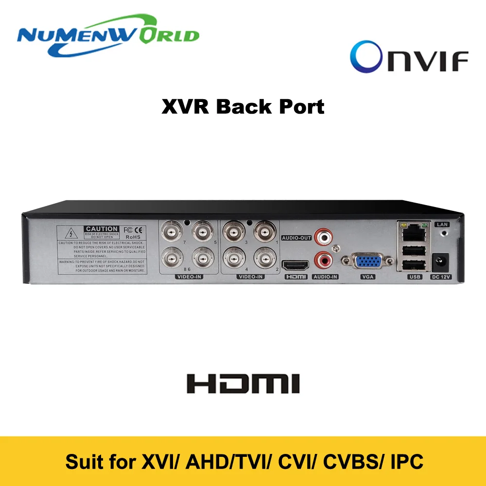 Супер 8CH XVI/AHD DVR HD 1080P видео Регистраторы H.264+ CCTV Камера Onvif Network 8-канальный сетевой видеорегистратор для ip-многоязычная сигнализация