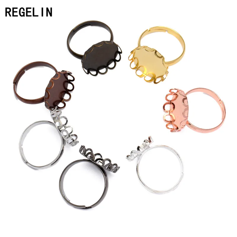 REGELIN 10 шт. Регулируемые Основы для колец кабошон настройки ободок кружево