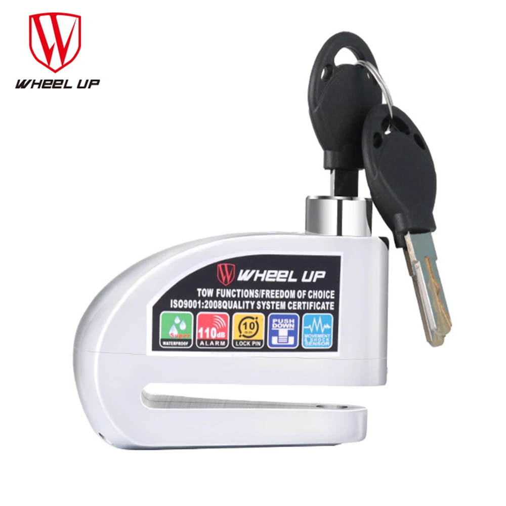 

Wheel Up High Decibel Anti-theft Bike Lock With Alarm Safty Pad Disc Moto Lock Waterproof Anti-drilling Rigidity Bicycle Lock