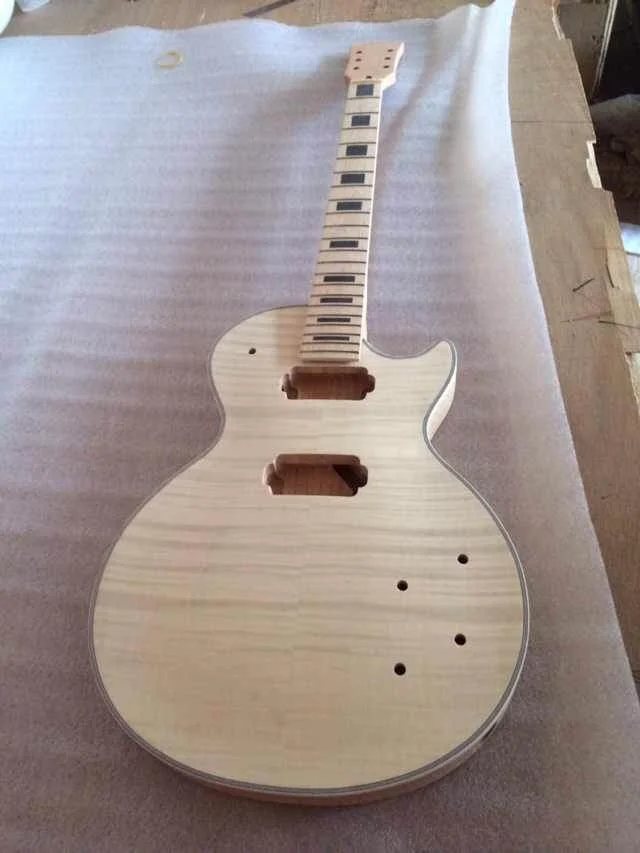 

Top grade Unfinished electric guitar body with neck , LP type excellent quality guitar DIY