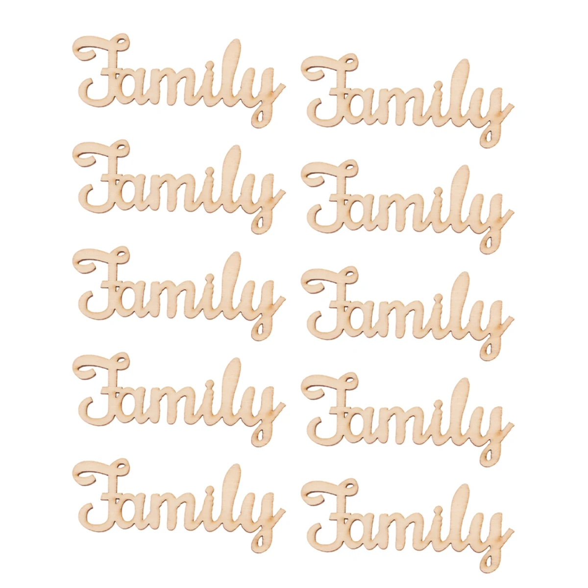 

10pcs Family Printed Words Wooden Home Decoration Tag Sign DIY Decorative Wood Chip