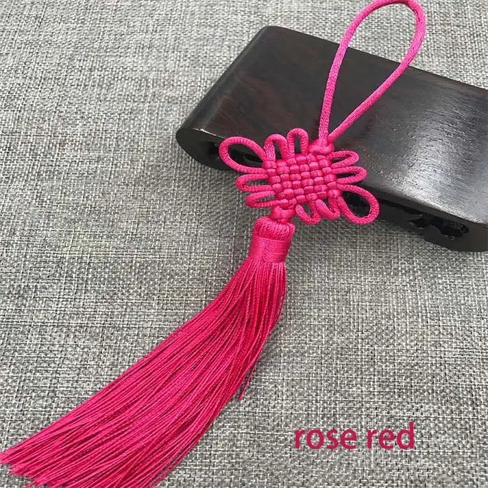 2 шт./лот, китайский узел, кисточка, шелковая бахрома, челка, цветок, кисточка, декоративная одежда для штор, аксессуары для украшения дома - Цвет: rose red