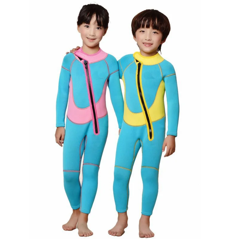 Free-Shipping-Neoprene-Keep-Warm-Long-Sleeved-Diving-suits-Wetsuit-For-Children-2-5mm-Kids-Swimwear